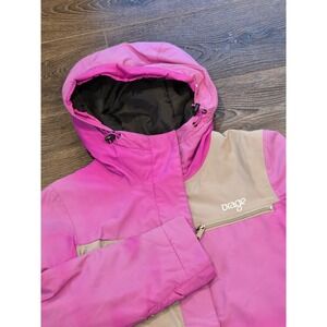 Orage Ski Jacket Womens Small Pink Tan Colorblock Hooded Insulated Spring Break